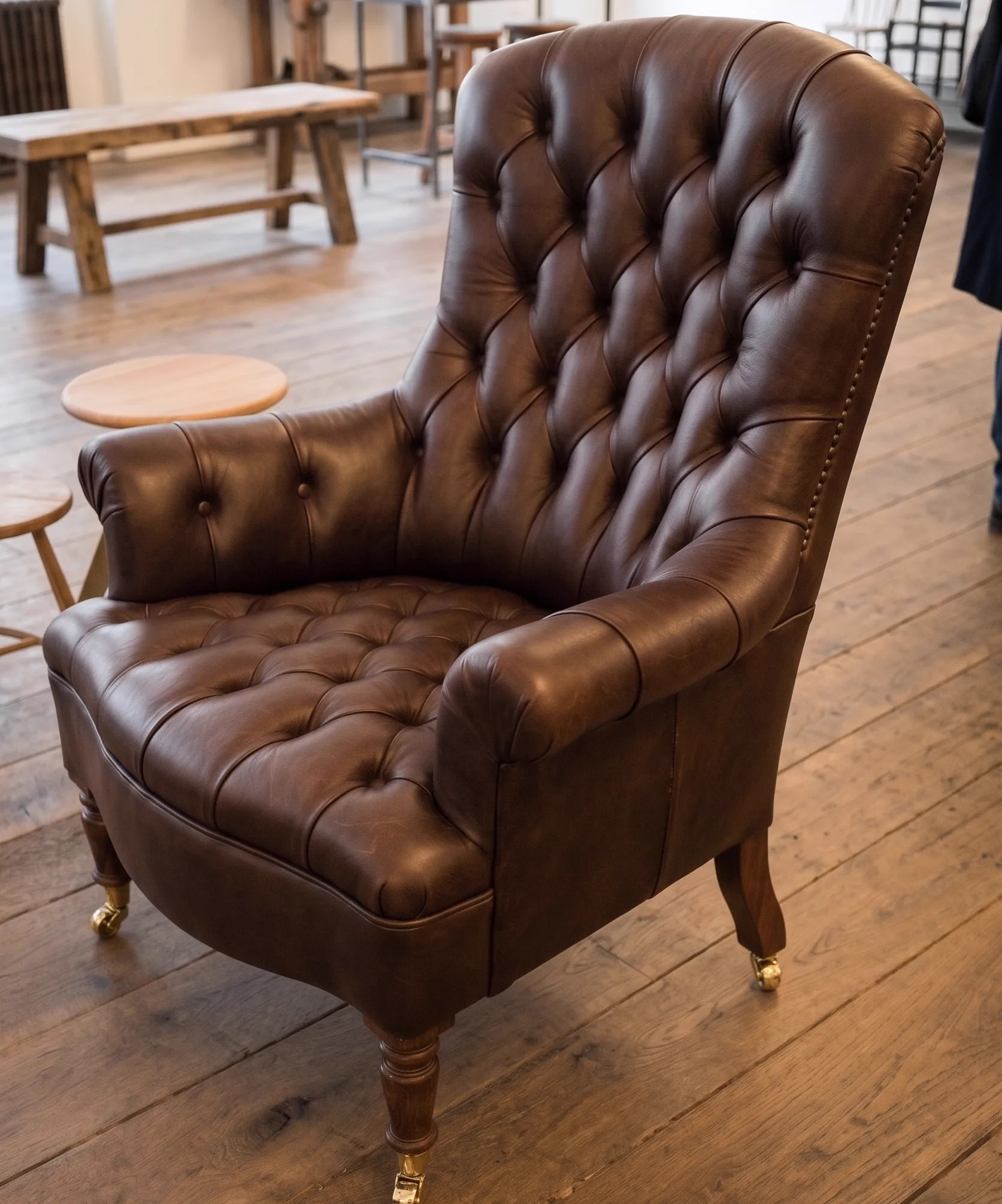 Leather sofa after recolour and conditioning